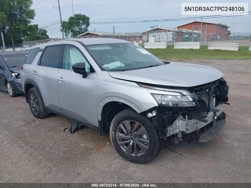 2023 Nissan Pathfinder S 4Wd VIN: 5N1DR3AC7PC248106 Lot: 39753214