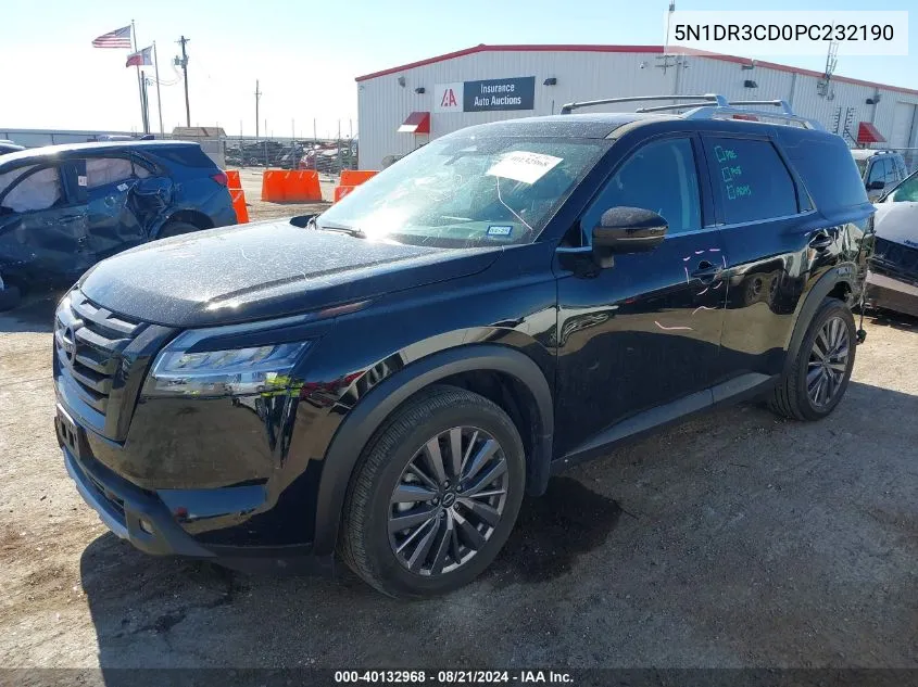 2023 Nissan Pathfinder Sl VIN: 5N1DR3CD0PC232190 Lot: 40132968