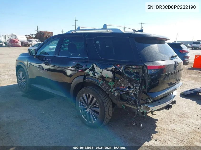 2023 Nissan Pathfinder Sl VIN: 5N1DR3CD0PC232190 Lot: 40132968