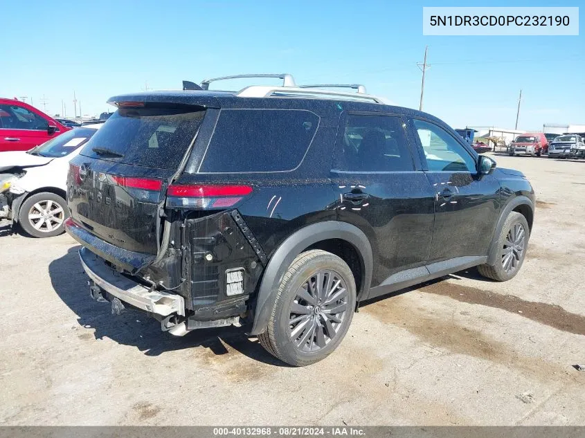 2023 Nissan Pathfinder Sl VIN: 5N1DR3CD0PC232190 Lot: 40132968