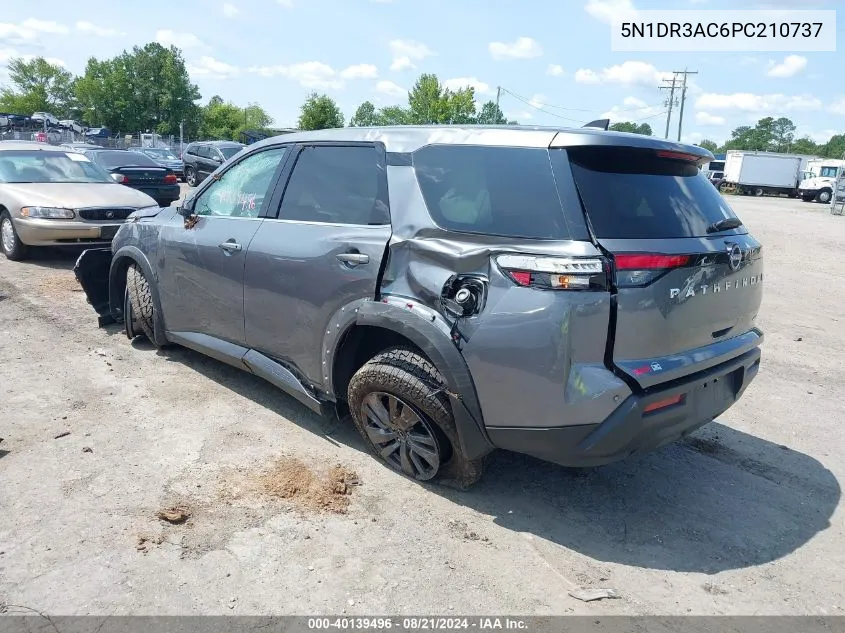 2023 Nissan Pathfinder S 4Wd VIN: 5N1DR3AC6PC210737 Lot: 40139496