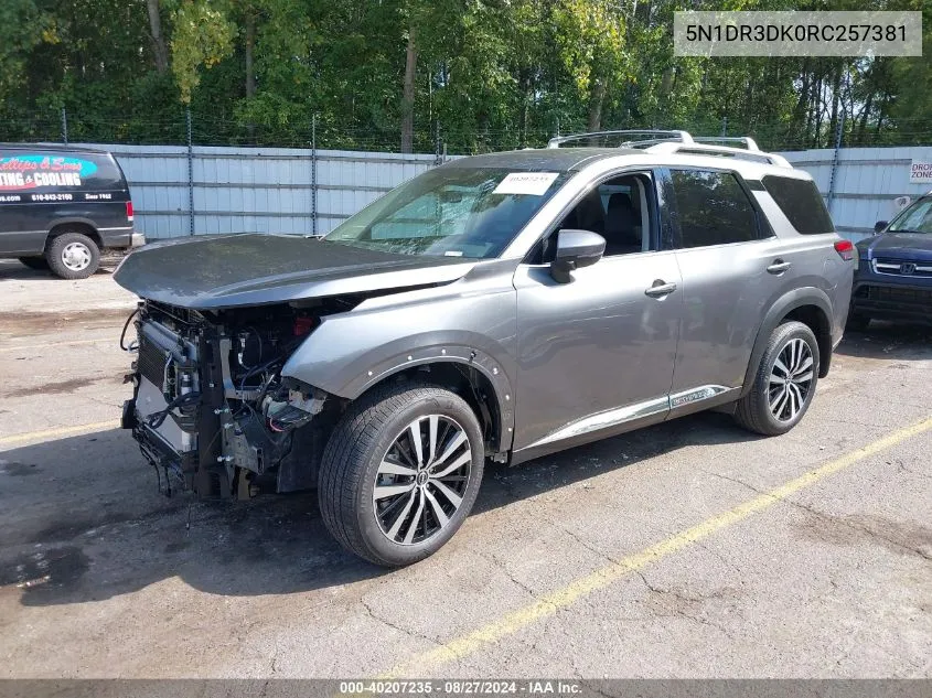 2024 Nissan Pathfinder Platinum 4Wd VIN: 5N1DR3DK0RC257381 Lot: 40207235