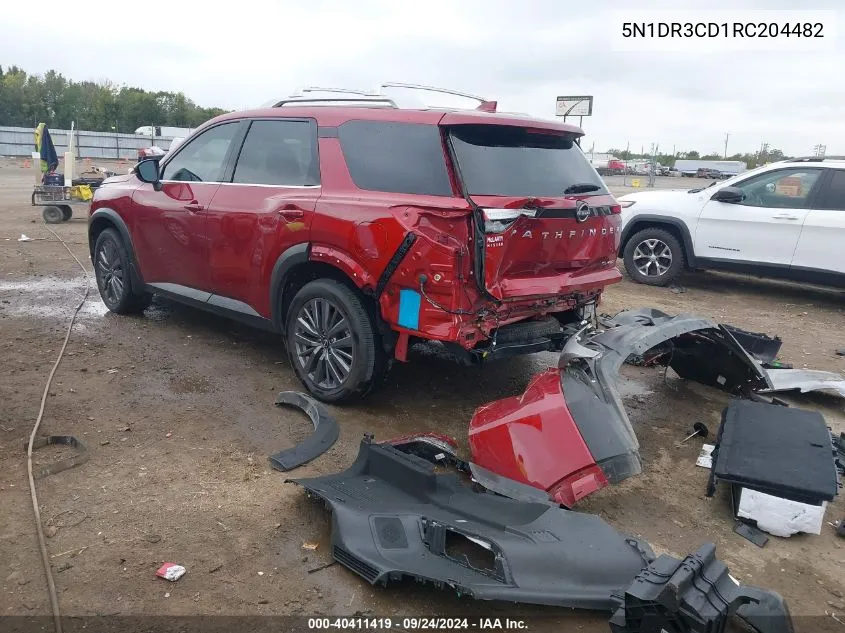 2024 Nissan Pathfinder Sl 4Wd VIN: 5N1DR3CD1RC204482 Lot: 40411419