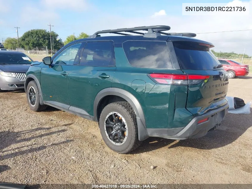 2024 Nissan Pathfinder Rock Creek 4Wd VIN: 5N1DR3BD1RC221736 Lot: 40427018