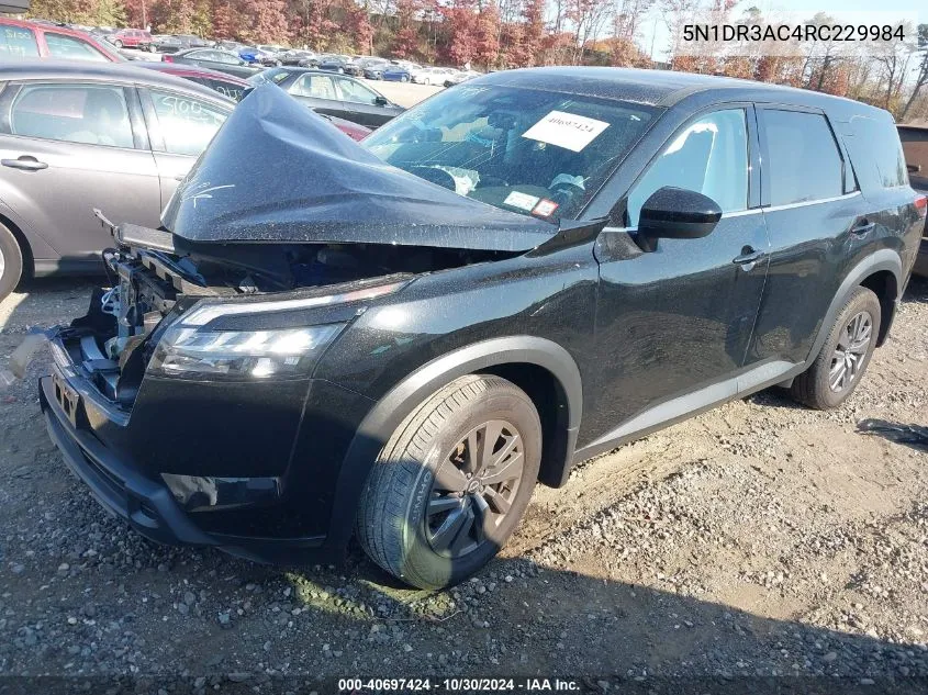 2024 Nissan Pathfinder S 4Wd VIN: 5N1DR3AC4RC229984 Lot: 40697424