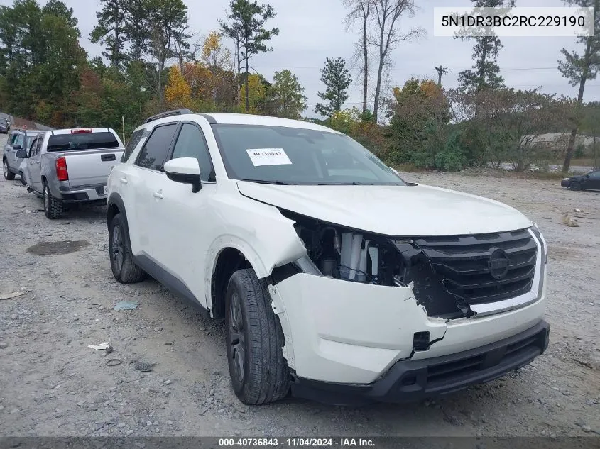 2024 Nissan Pathfinder Sv 4Wd VIN: 5N1DR3BC2RC229190 Lot: 40736843