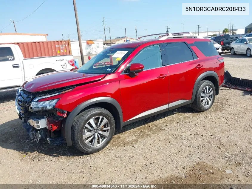 2024 Nissan Pathfinder Sl Fwd VIN: 5N1DR3CA0RC208433 Lot: 40834543