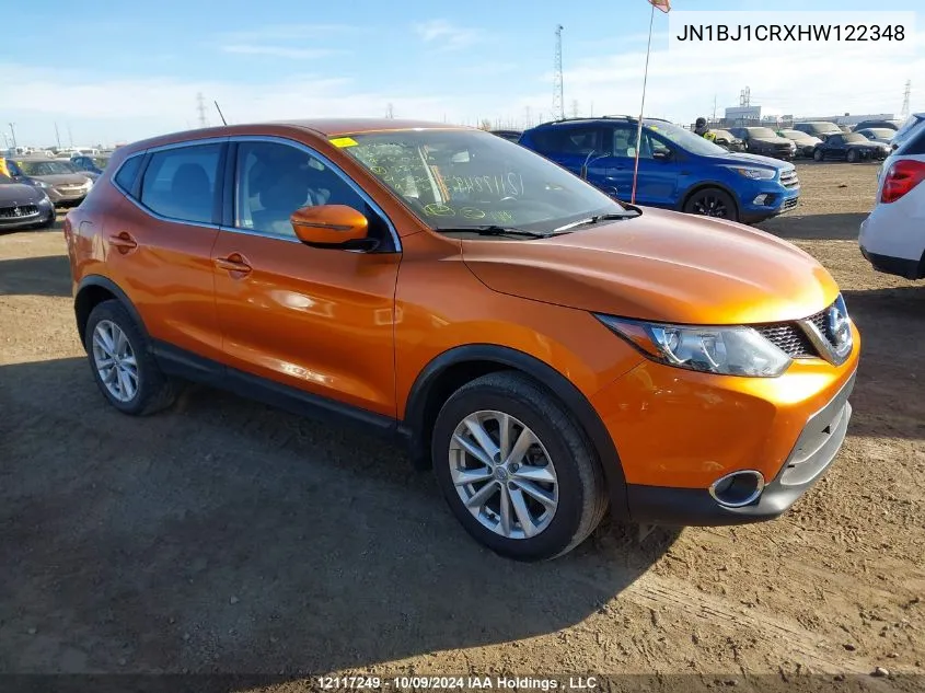 2017 Nissan Qashqai Sv VIN: JN1BJ1CRXHW122348 Lot: 12117249