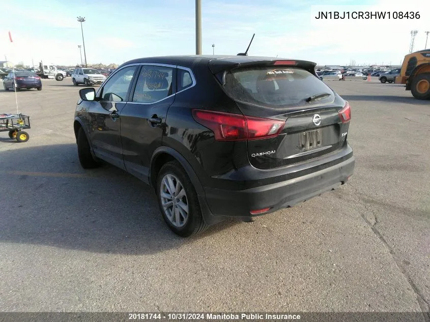 2017 Nissan Qashqai Sv VIN: JN1BJ1CR3HW108436 Lot: 20181744