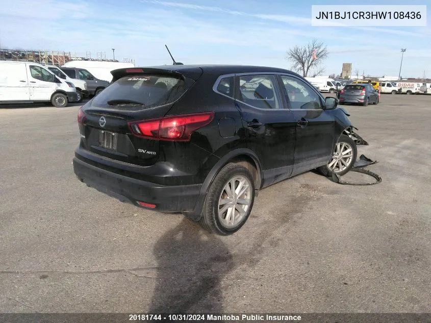 2017 Nissan Qashqai Sv VIN: JN1BJ1CR3HW108436 Lot: 20181744