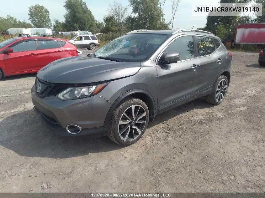 2019 Nissan Qashqai VIN: JN1BJ1CR8KW319140 Lot: 12078920