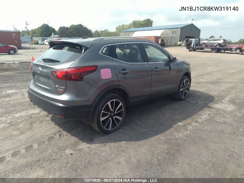 2019 Nissan Qashqai VIN: JN1BJ1CR8KW319140 Lot: 12078920