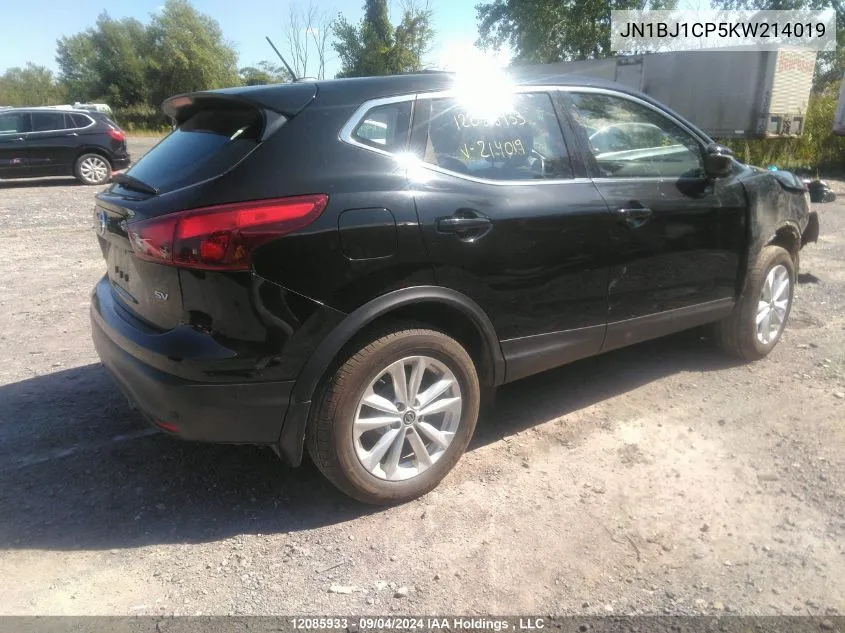 JN1BJ1CP5KW214019 2019 Nissan Qashqai