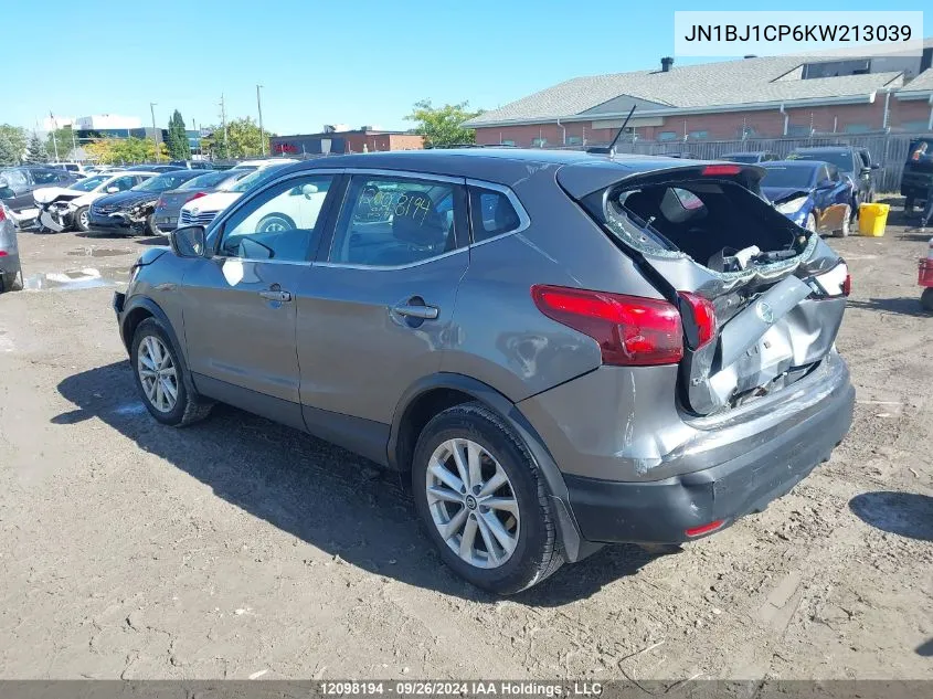 2019 Nissan Qashqai VIN: JN1BJ1CP6KW213039 Lot: 12098194