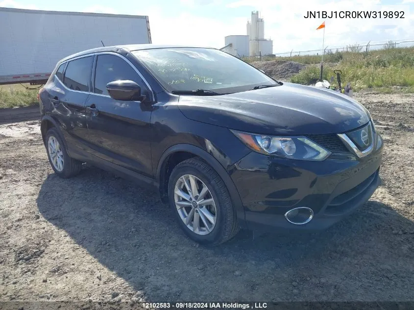 2019 Nissan Qashqai VIN: JN1BJ1CR0KW319892 Lot: 12102583