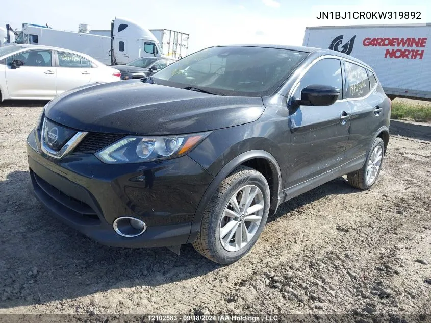 2019 Nissan Qashqai VIN: JN1BJ1CR0KW319892 Lot: 12102583