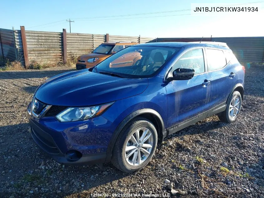 2019 Nissan Qashqai VIN: JN1BJ1CR1KW341934 Lot: 12104730