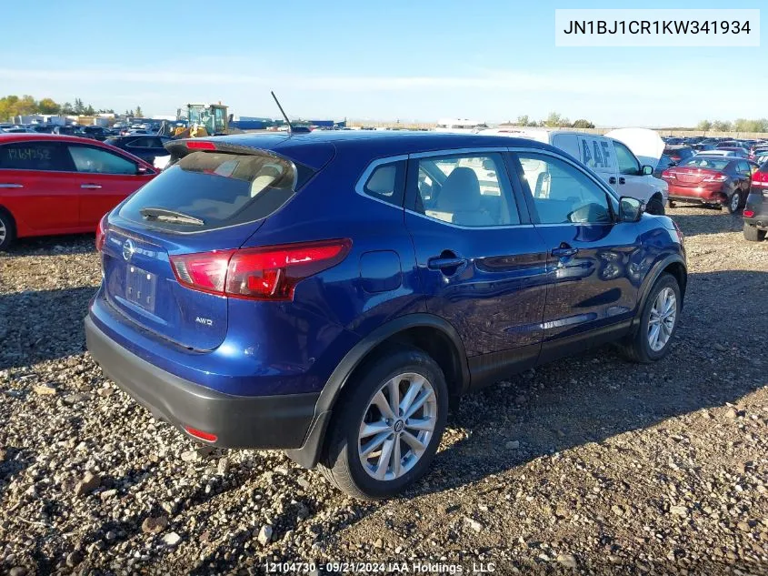 2019 Nissan Qashqai VIN: JN1BJ1CR1KW341934 Lot: 12104730