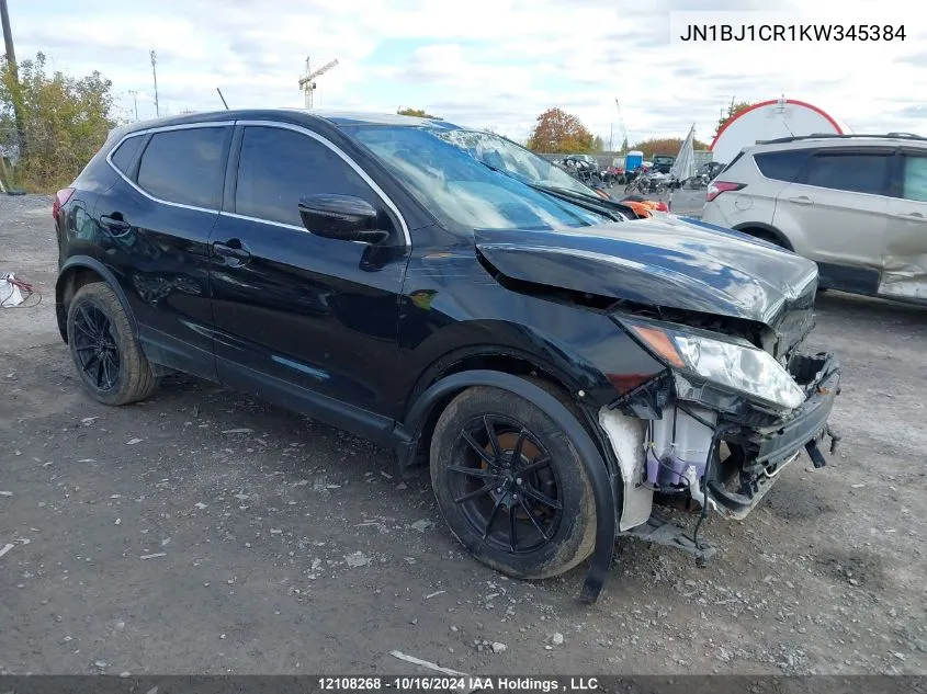 2019 Nissan Qashqai VIN: JN1BJ1CR1KW345384 Lot: 12108268