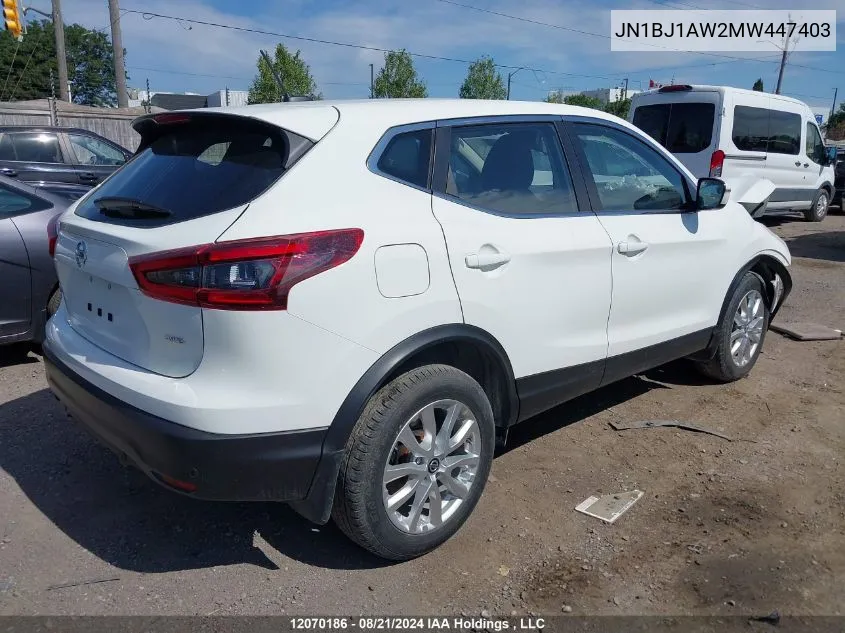 2021 Nissan Qashqai VIN: JN1BJ1AW2MW447403 Lot: 12070186