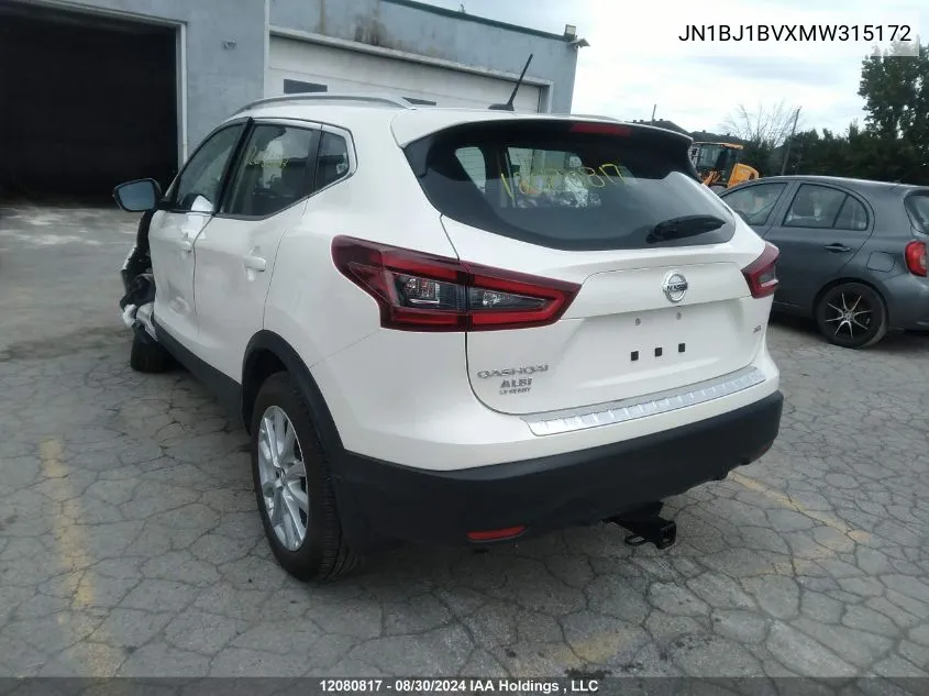 2021 Nissan Qashqai VIN: JN1BJ1BVXMW315172 Lot: 12080817