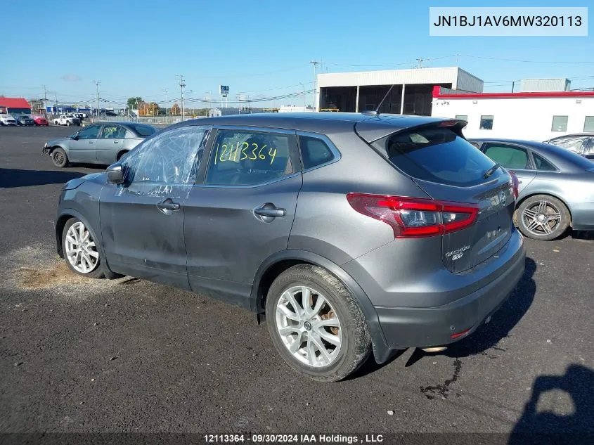 2021 Nissan Qashqai VIN: JN1BJ1AV6MW320113 Lot: 12113364