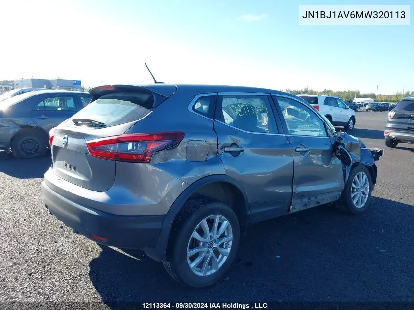 2021 Nissan Qashqai VIN: JN1BJ1AV6MW320113 Lot: 12113364