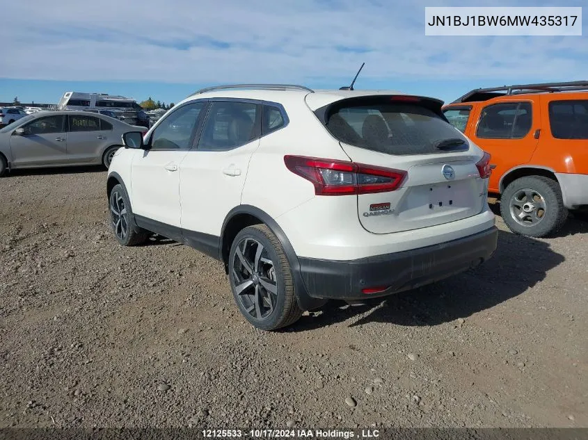 2021 Nissan Qashqai VIN: JN1BJ1BW6MW435317 Lot: 12125533