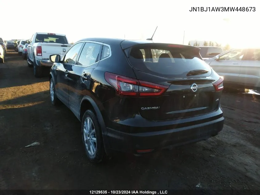 2021 Nissan Qashqai VIN: JN1BJ1AW3MW448673 Lot: 12129535