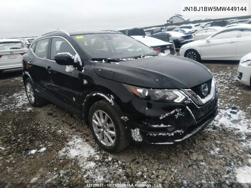 2021 Nissan Qashqai VIN: JN1BJ1BW5MW449144 Lot: 12129937