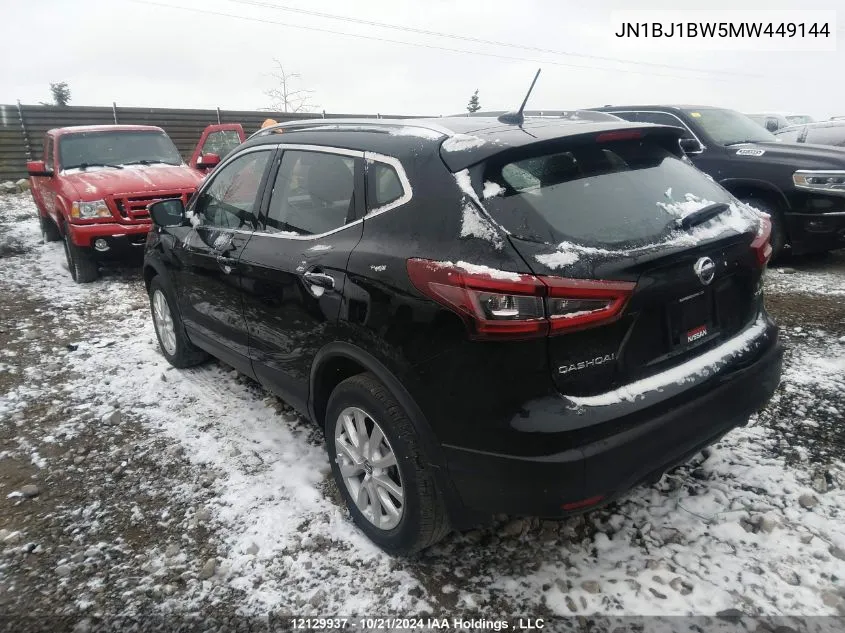 2021 Nissan Qashqai VIN: JN1BJ1BW5MW449144 Lot: 12129937