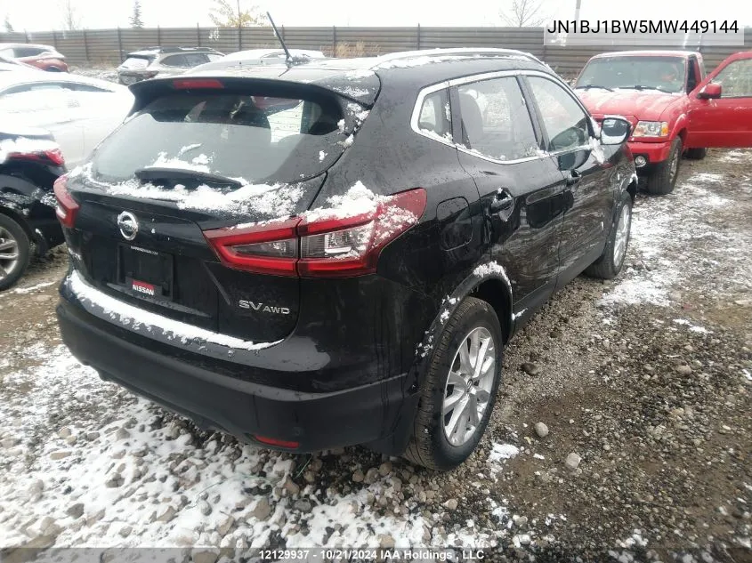 2021 Nissan Qashqai VIN: JN1BJ1BW5MW449144 Lot: 12129937