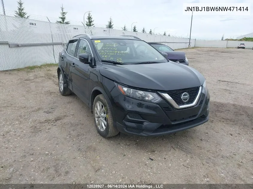 2022 Nissan Qashqai Sv VIN: JN1BJ1BW6NW471414 Lot: 12028927