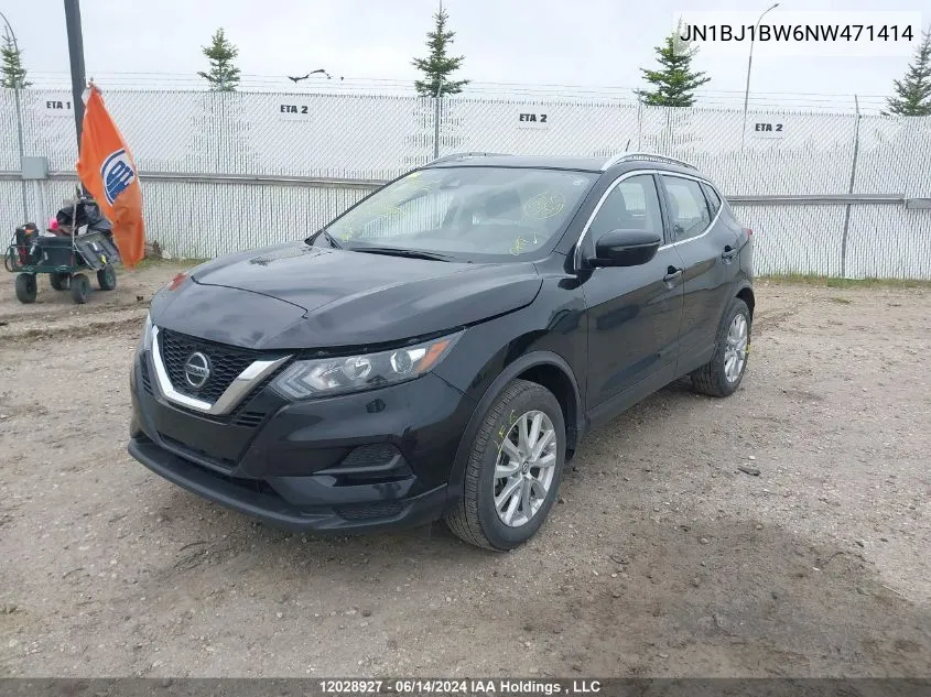 2022 Nissan Qashqai Sv VIN: JN1BJ1BW6NW471414 Lot: 12028927