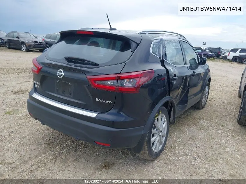 2022 Nissan Qashqai Sv VIN: JN1BJ1BW6NW471414 Lot: 12028927