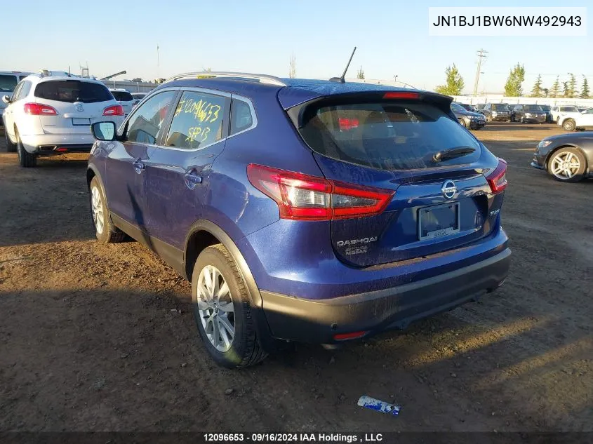 2022 Nissan Qashqai VIN: JN1BJ1BW6NW492943 Lot: 12096653