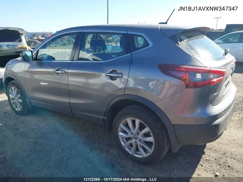 2022 Nissan Qashqai VIN: JN1BJ1AVXNW347347 Lot: 12122365