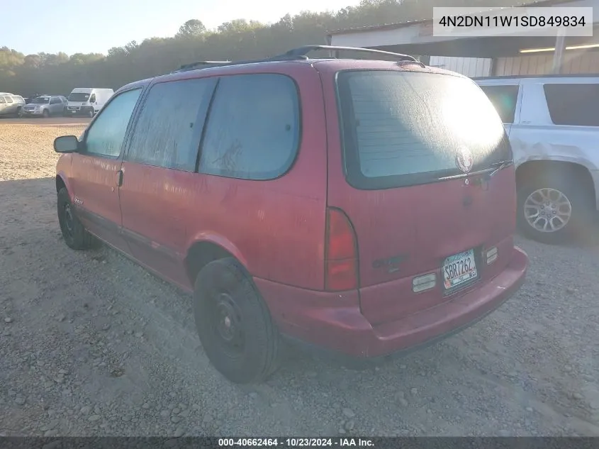 1995 Nissan Quest Xe/Gxe VIN: 4N2DN11W1SD849834 Lot: 40662464