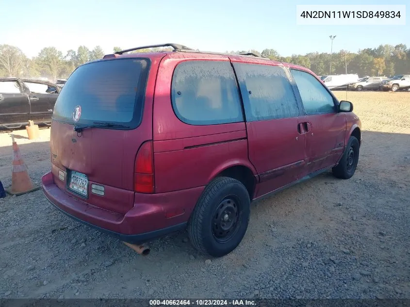 1995 Nissan Quest Xe/Gxe VIN: 4N2DN11W1SD849834 Lot: 40662464