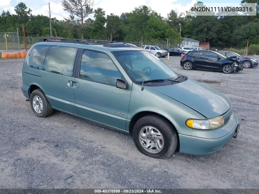 1997 Nissan Quest Gxe/Xe VIN: 4N2DN1111VD803316 Lot: 40370599