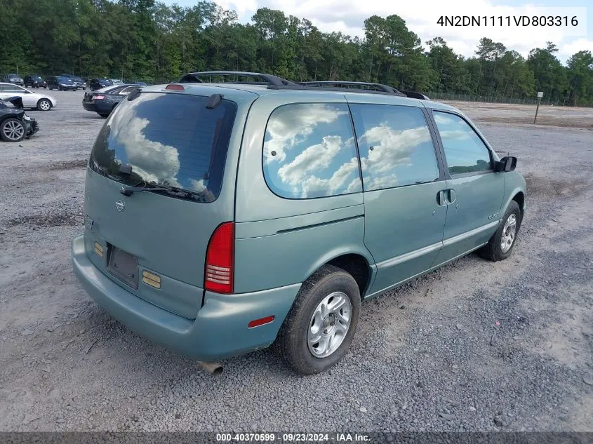 1997 Nissan Quest Gxe/Xe VIN: 4N2DN1111VD803316 Lot: 40370599