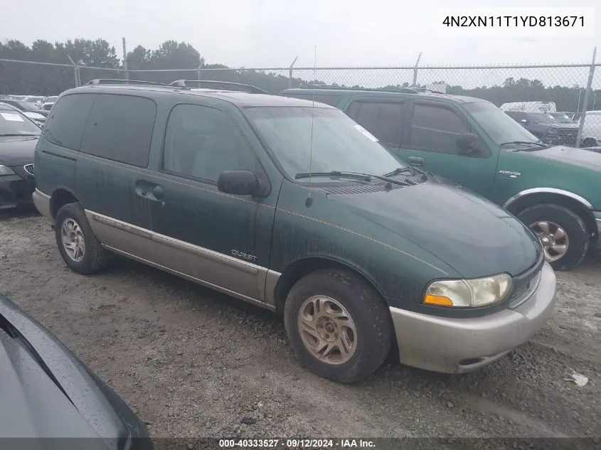 2000 Nissan Quest Gle/Gxe/Se-Cloth/Se-Leather VIN: 4N2XN11T1YD813671 Lot: 40333527