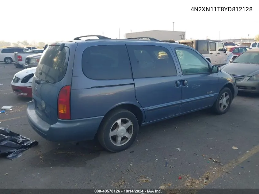 2000 Nissan Quest Se/Gle/Gxe VIN: 4N2XN11T8YD812128 Lot: 40578126