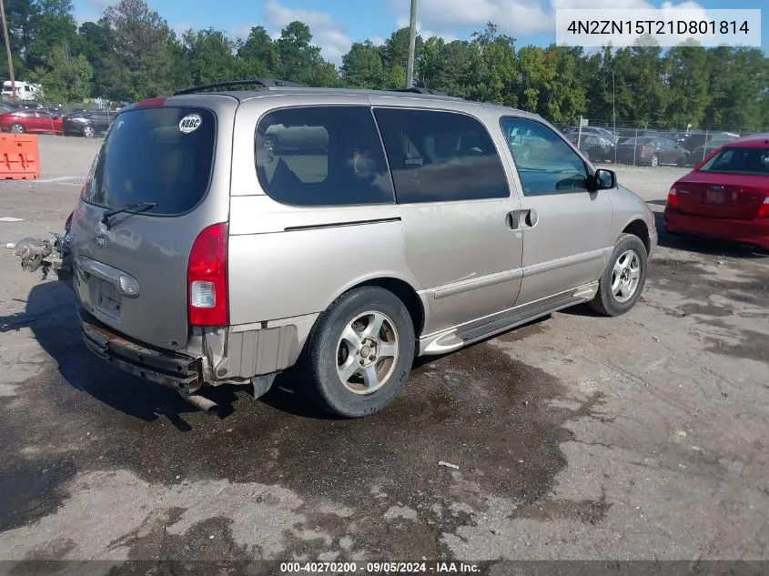 4N2ZN15T21D801814 2001 Nissan Quest Gxe