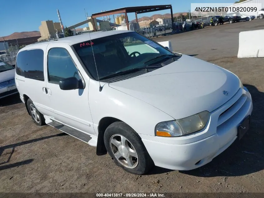 2001 Nissan Quest Gxe VIN: 4N2ZN15T01D820099 Lot: 40413817