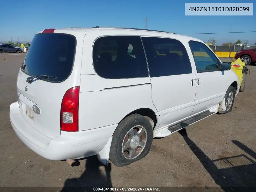 2001 Nissan Quest Gxe VIN: 4N2ZN15T01D820099 Lot: 40413817