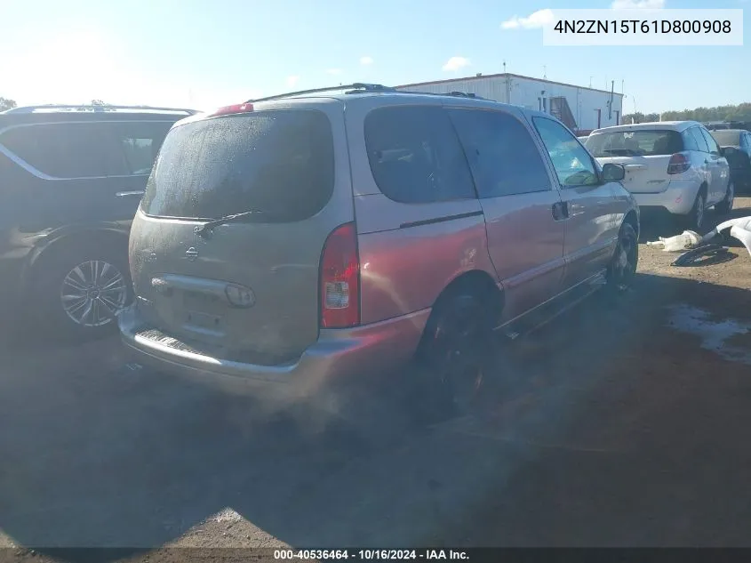 2001 Nissan Quest Gxe VIN: 4N2ZN15T61D800908 Lot: 40536464