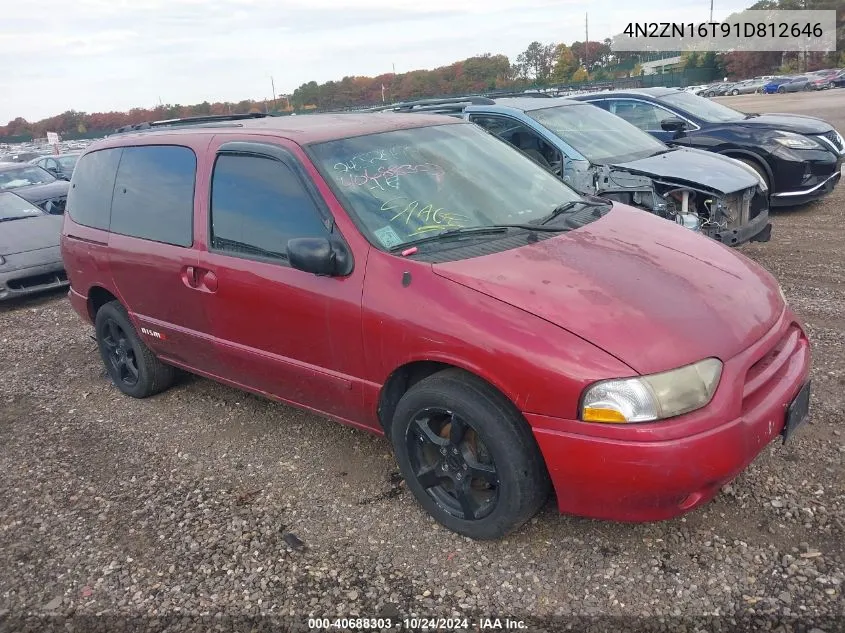 2001 Nissan Quest Se VIN: 4N2ZN16T91D812646 Lot: 40688303