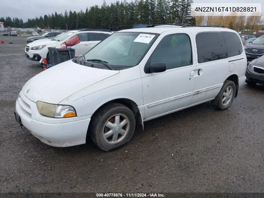 2001 Nissan Quest Se VIN: 4N2ZN16T41D828821 Lot: 40778876