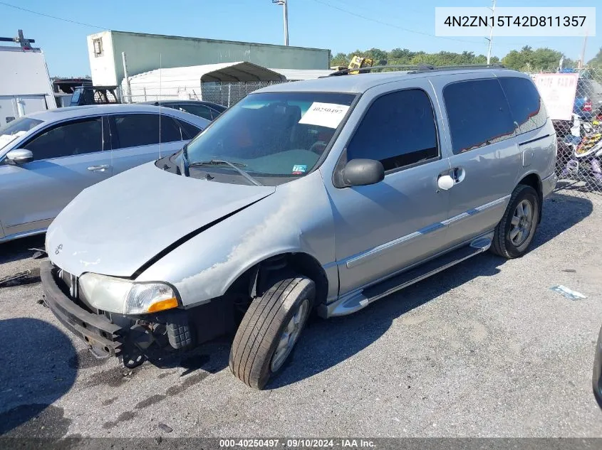 2002 Nissan Quest Gxe VIN: 4N2ZN15T42D811357 Lot: 40250497